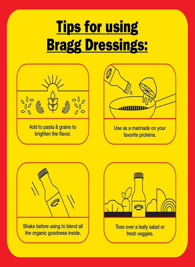 براج صلصة سلطة وتتبيلة براغ العضوية الخالية من الزيت - 12 أونصة سائلة - صلصة خالية من الغلوتين مع خل التفاح من براغ - Image 4